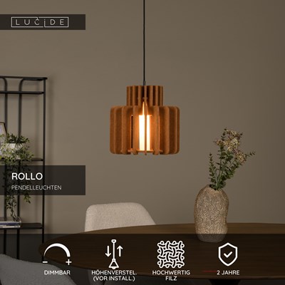 Lucide ROLLO - Pendelleuchten - 1xE27 - Terrakotta